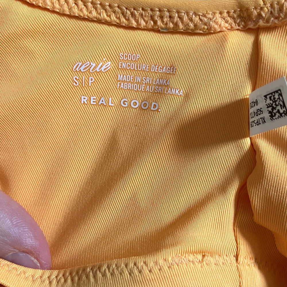 Aerie Scoop Bathing Suit Bikini Top Orange S - Picture 4 of 5